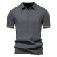 Business Casual Knitted Polo Shirt with Flip Collar Short Sleeve Men's T-Shirt eprolo