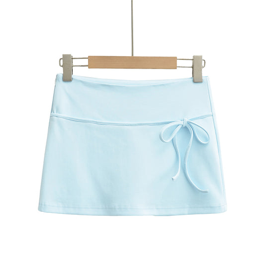 High-Waist Bow Tie Bandage Pencil Skirt