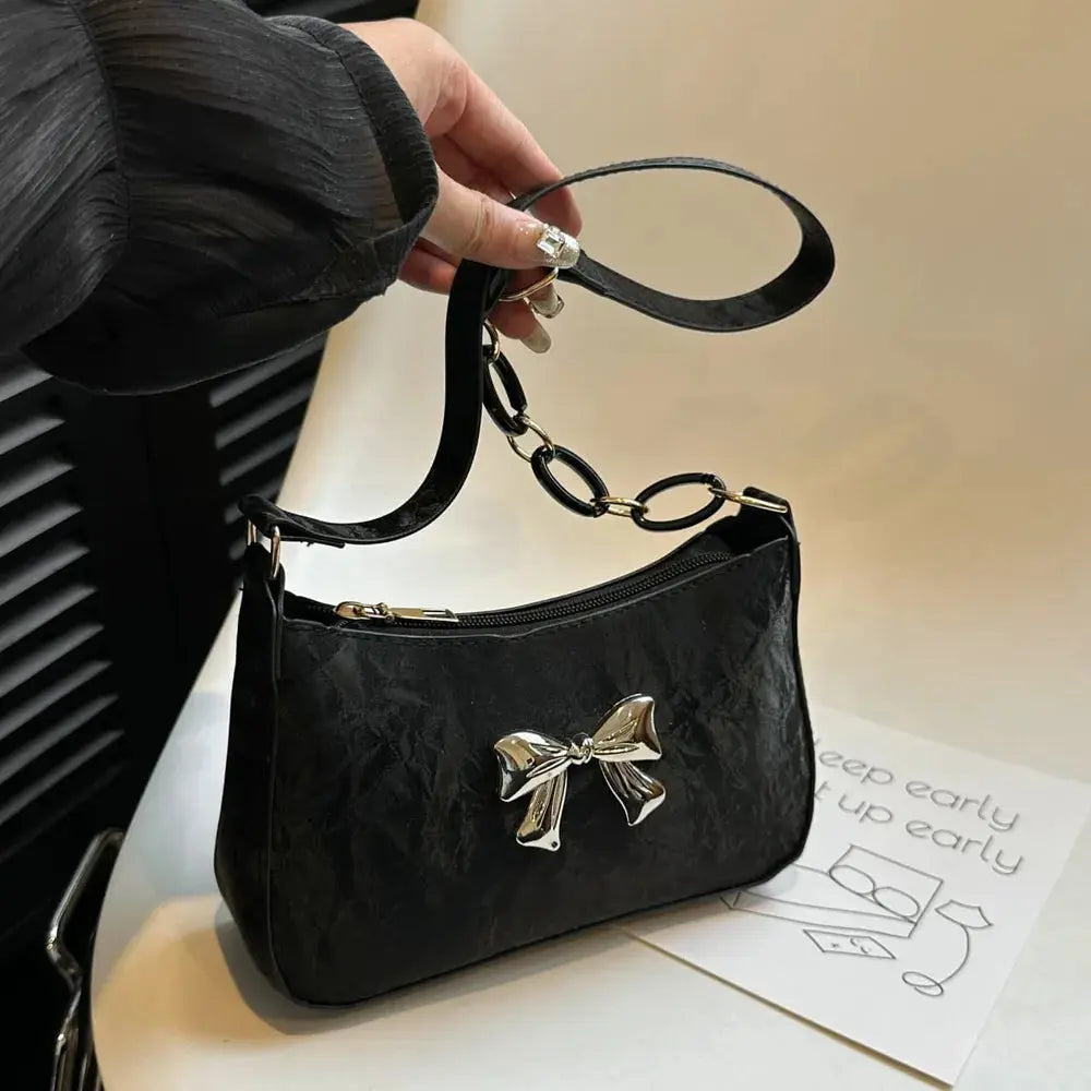 Bow PU Leather Shoulder Bag eprolo