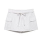 Drawstring tie solid color belt safety pants skirt for women eprolo