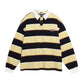Striped sports campus style polo shirt with a collared sweatshirt eprolo