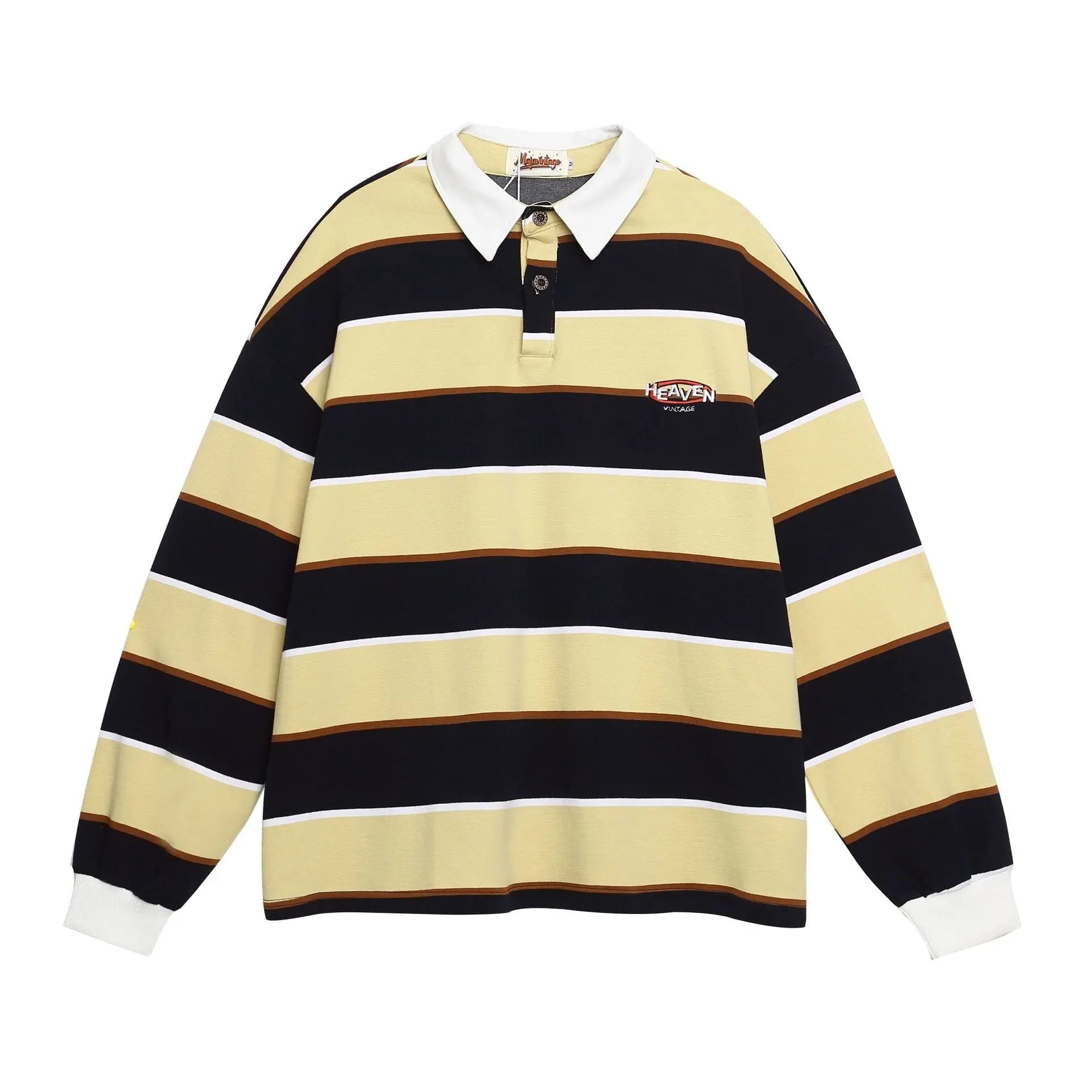 Striped sports campus style polo shirt with a collared sweatshirt eprolo
