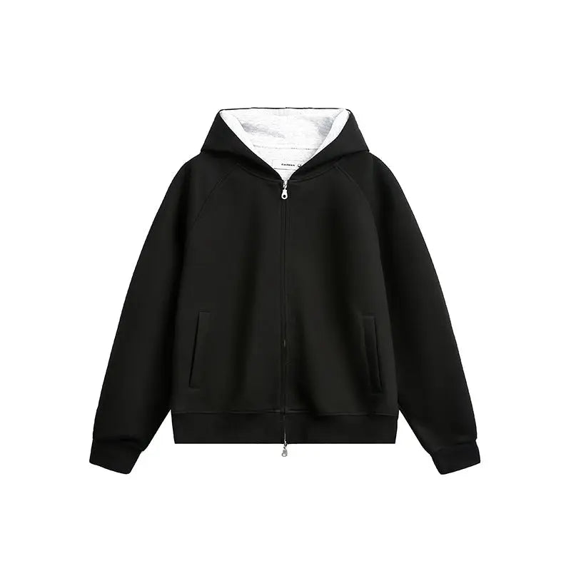 Retro Simple Loose Hooded Cardigan Sweatshirt eprolo