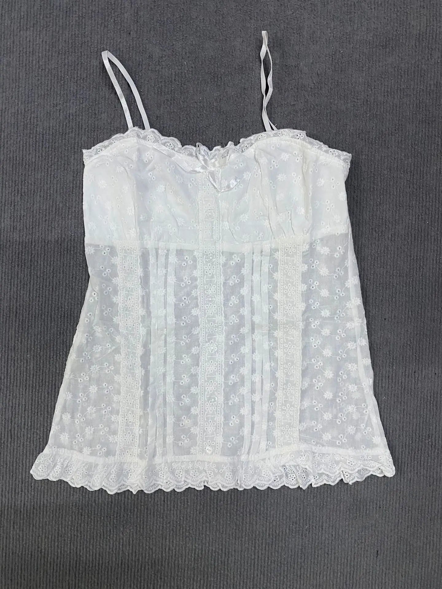 Solid color small camisole folding waist lace top spicy eprolo