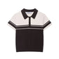 POLO collar short sleeved color blocked knit T-shirt top eprolo