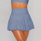 Elegant Mesh High-Waist Skirt with Inner Lining and Pleated Design
