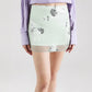 Slimming Short Skirt with Embroidery Print