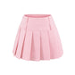 Double Buckle A-Line High Waist Sweet and Spicy Pleated Skirt Short Skirt