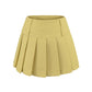 Double Buckle A-Line High Waist Sweet and Spicy Pleated Skirt Short Skirt