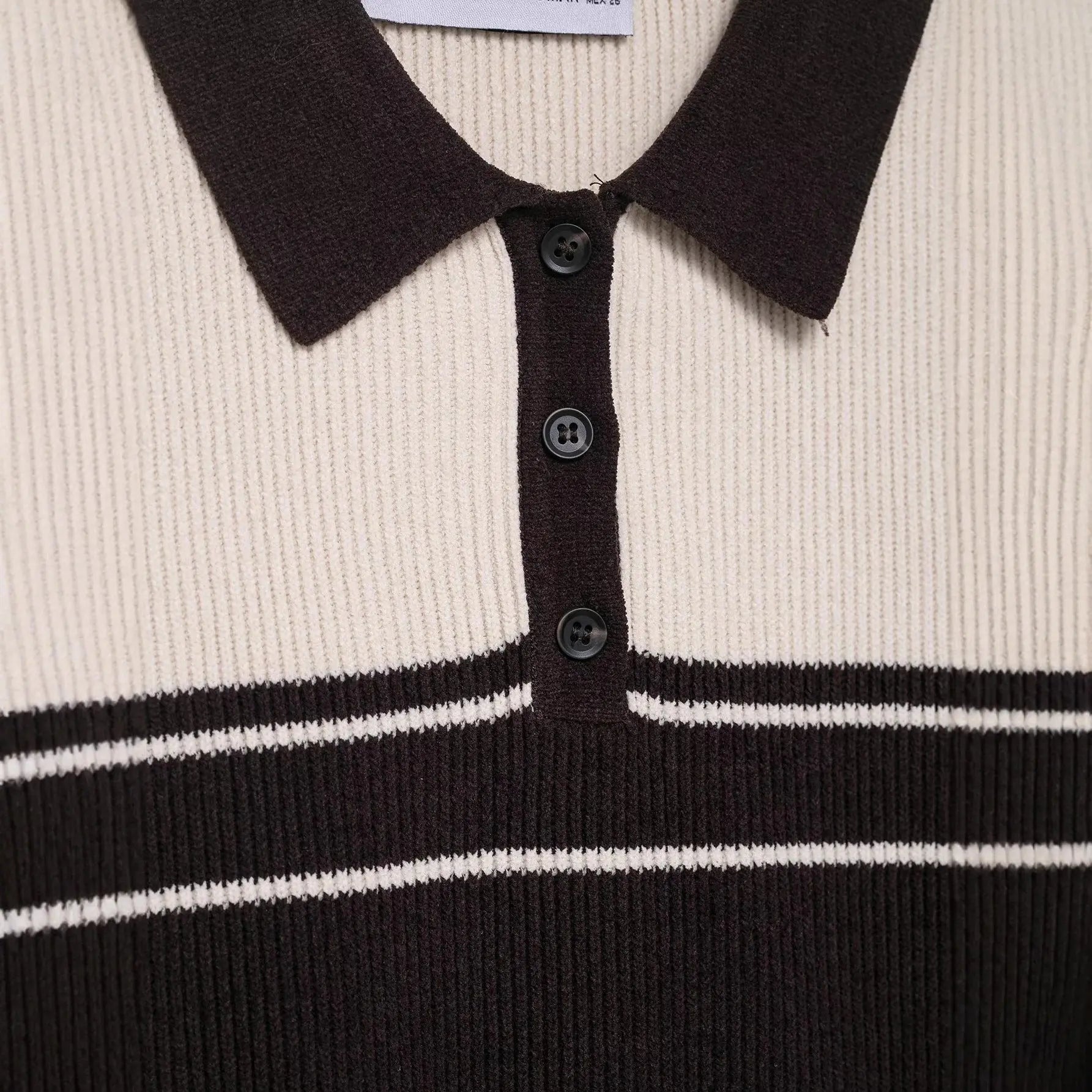 POLO collar short sleeved color blocked knit T-shirt top eprolo