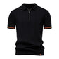 Business Casual Knitted Polo Shirt with Flip Collar Short Sleeve Men's T-Shirt eprolo