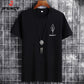 JFUNCY S-6XL Oversize Men Cotton Tee Tops Summer Short Sleeve Men's T-shirt Leaf Print Male Casual Tshirt Graphic T Shirts