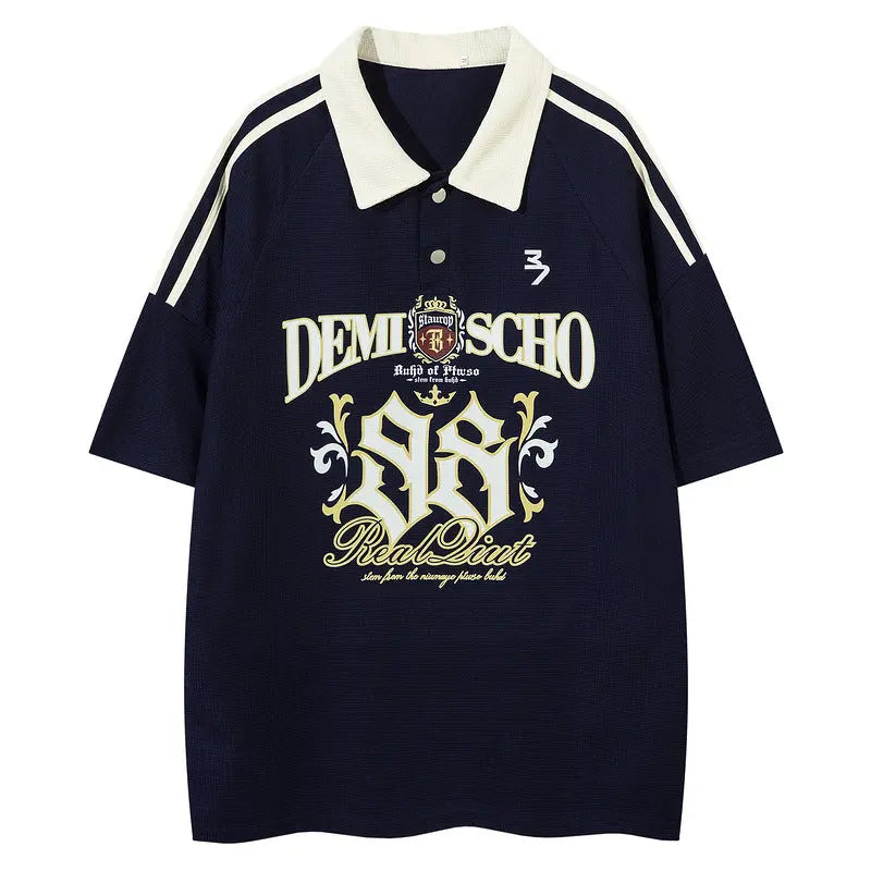 Summer Collar Polo Shirt Short Sleeve Couple Oversize Half Sleeve eprolo