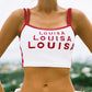 Letter embroidery contrasting color camisole women summer exposed navel sexy eprolo
