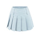 Double Buckle A-Line High Waist Sweet and Spicy Pleated Skirt Short Skirt