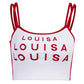 Letter embroidery contrasting color camisole women summer exposed navel sexy eprolo