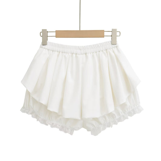 Elastic Waist Flared Mini Skirt