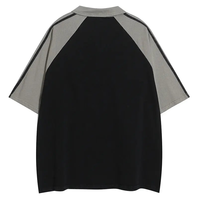 Short Sleeve Polo Shirt Street College Style Couple eprolo