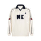 Style Color Block Dragon Letter Embroidery Polo Sweatshirt Unisex Loose Casual Top