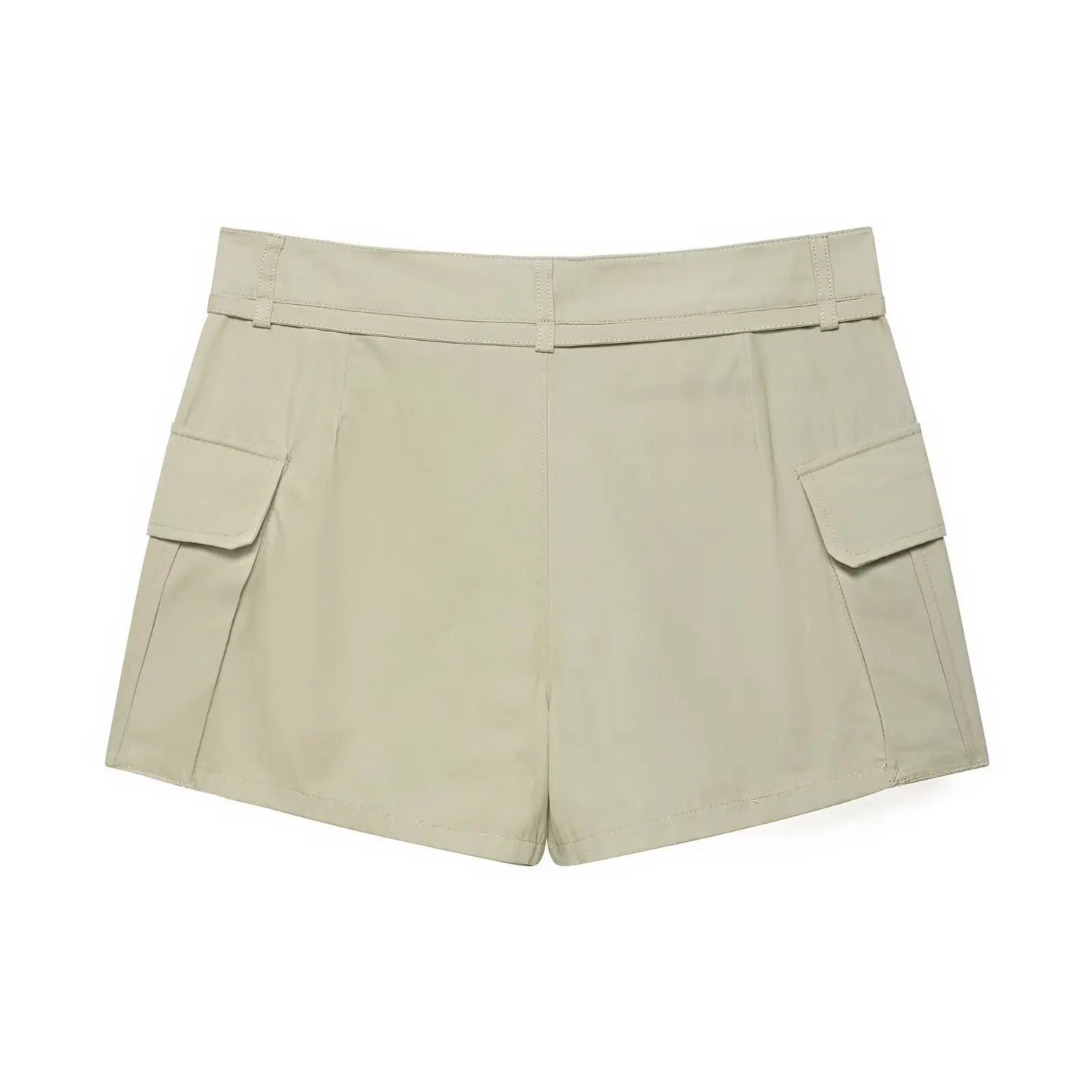 Drawstring tie solid color belt safety pants skirt for women eprolo