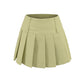Double Buckle A-Line High Waist Sweet and Spicy Pleated Skirt Short Skirt