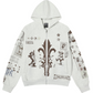 Street Style Hand-Painted Graffiti Print Cardigan Sweatshirt