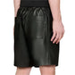 Men’s Black Leather Shorts-1