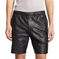 Men’s Black Leather Shorts-0