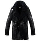 Men’s Long Black Sheepskin Fur Coat-0