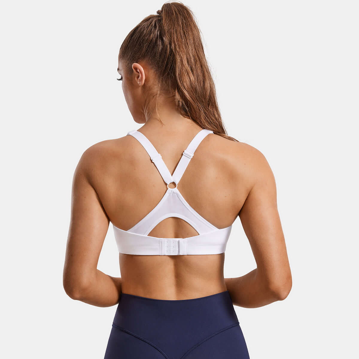 Power On High Impact Padded White Sports Bras-2