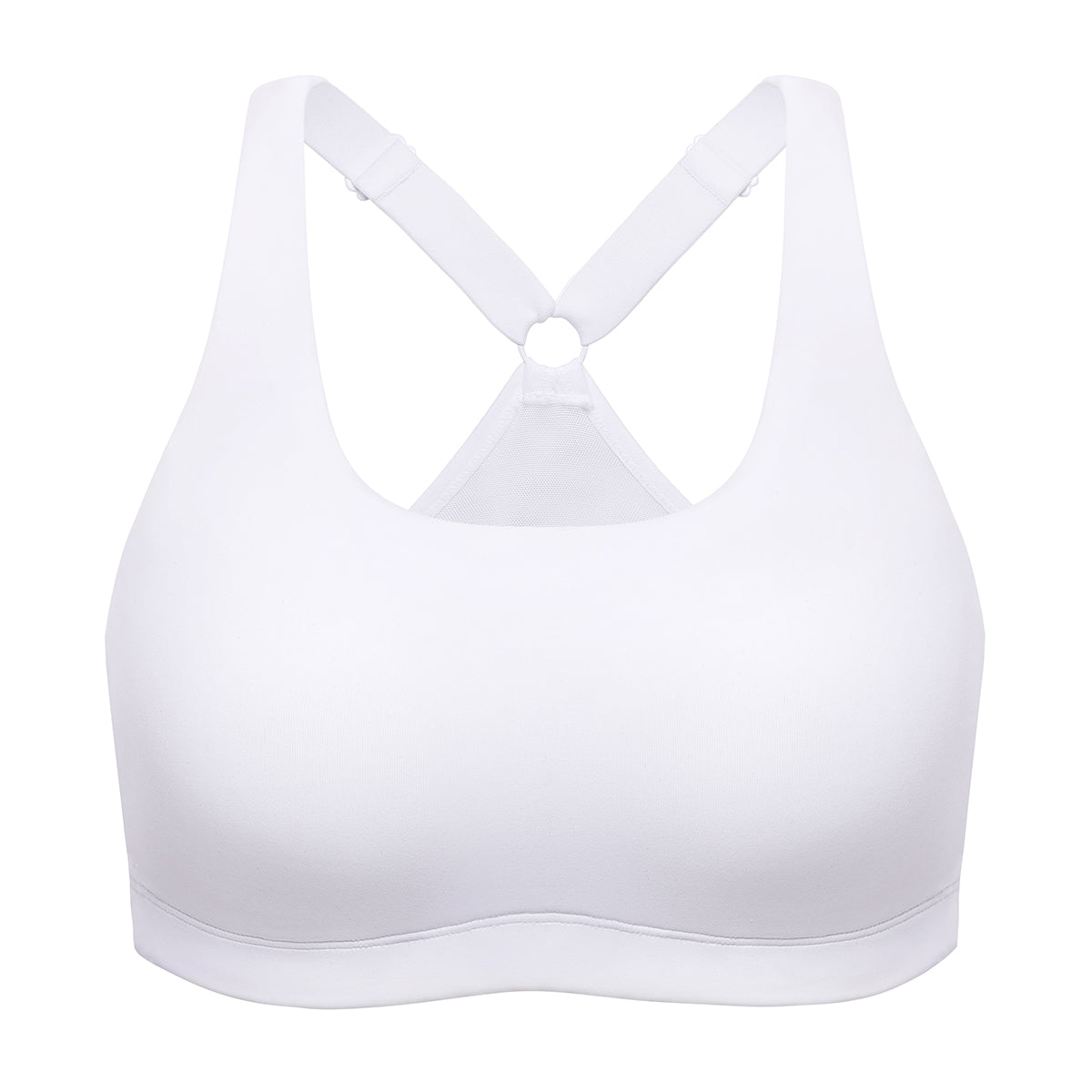 Power On High Impact Padded White Sports Bras-3