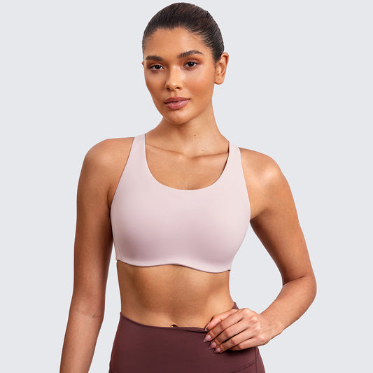 Power On Molded Cup Strappy Racerback Wireless Sports Bra-0